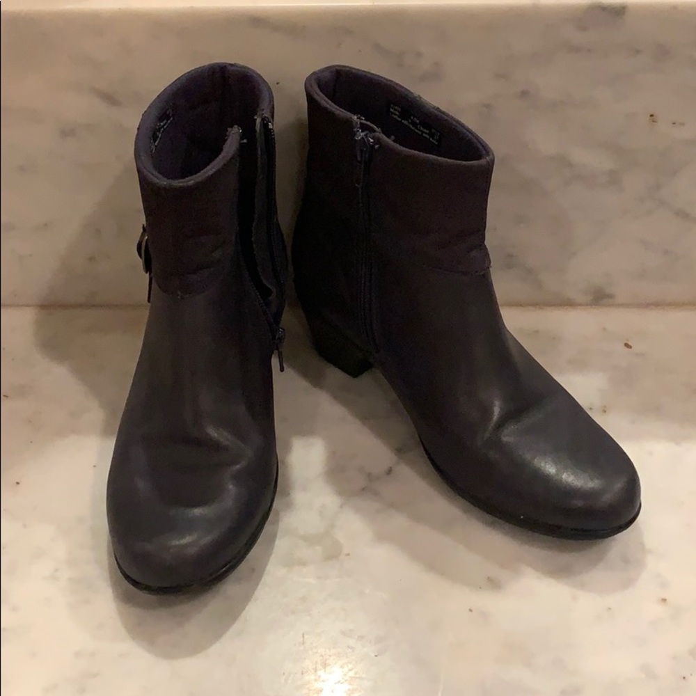 Black Leather Clark’s Heeled Boots